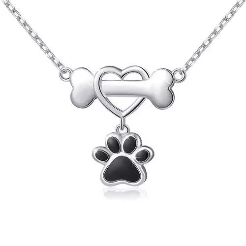 Cute Fashion Dog's Paw Love Necklace For Women