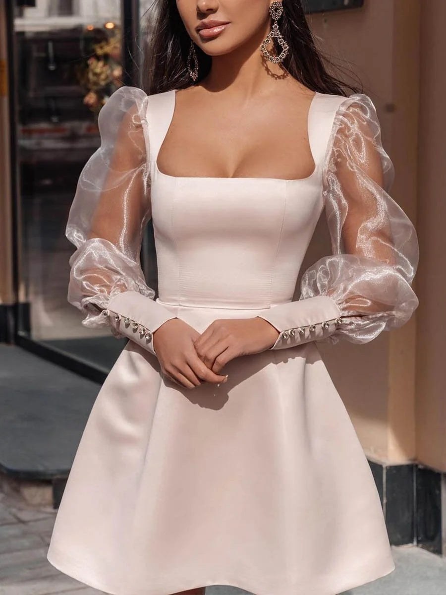 Women's Fashion Multi-color Mid-length Dress