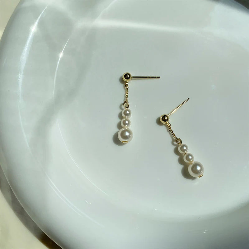 Pearl Earrings Long Tassel Eardrop Earring