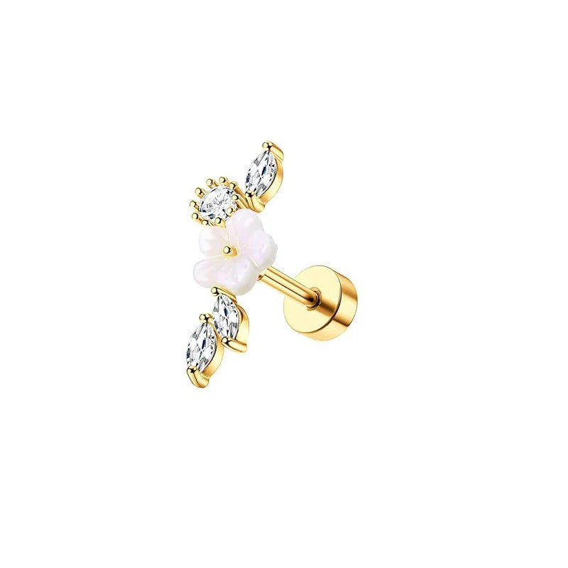 Screw Screw Round Piece Ear Studs Stainless Steel Electroplating Ear Ear Bone Pin