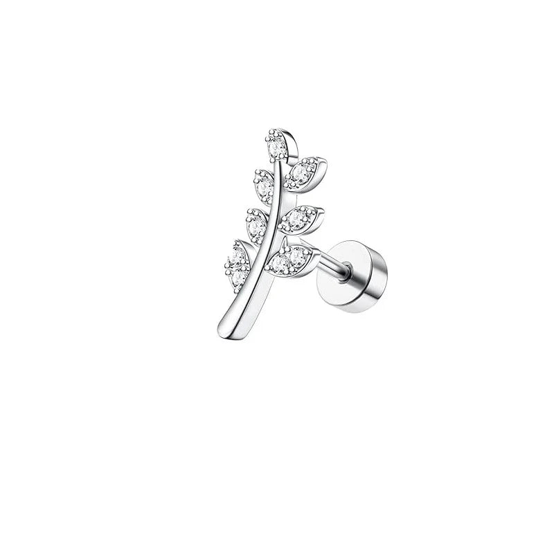 Screw Screw Round Piece Ear Studs Stainless Steel Electroplating Ear Ear Bone Pin