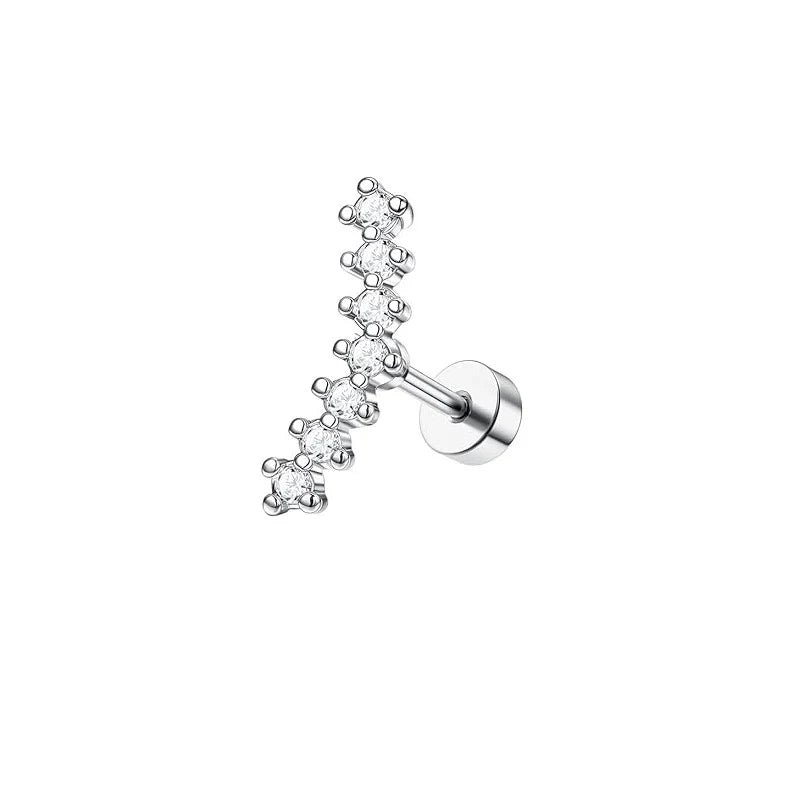 Screw Screw Round Piece Ear Studs Stainless Steel Electroplating Ear Ear Bone Pin